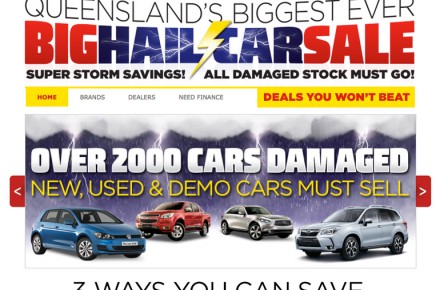 Queensland's Biggest Ever Big Hail Car Sale creative campaign concept by eroomcreative