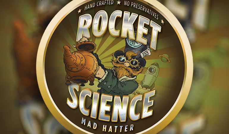 brand design for rocket science mad hatter craft beer