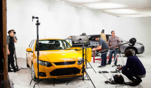 studio video shoot supporting Perfexion car care brand