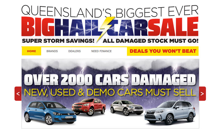 website supporting Queensland's Biggest Ever Big Hail Car Sale for A.P. Eagers